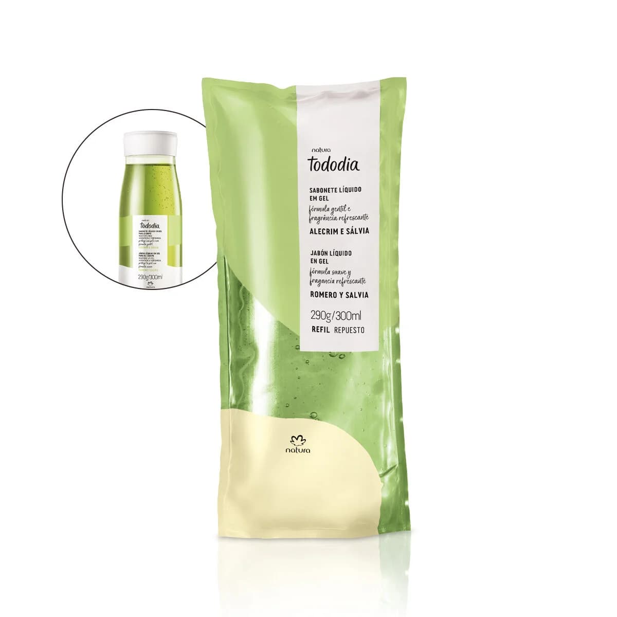 Refil Sabonete Líquido em Gel Tododia Alecrim e Sálvia · 300 ml — foto 1