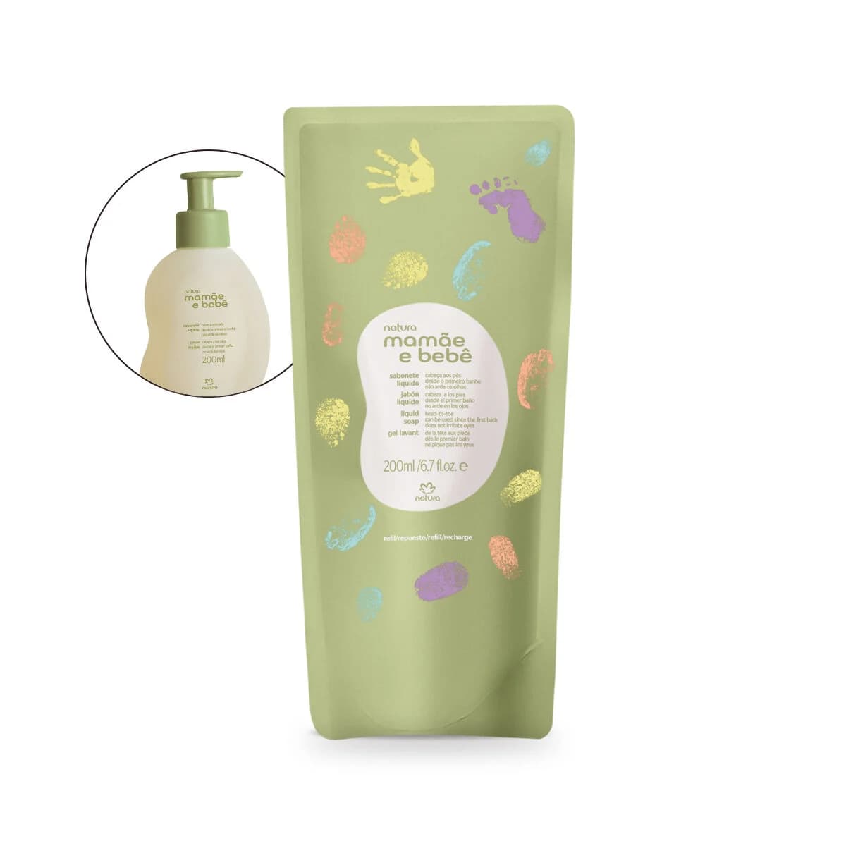 Mamãe e Bebê refil sabonete líquido 200ml — foto 1