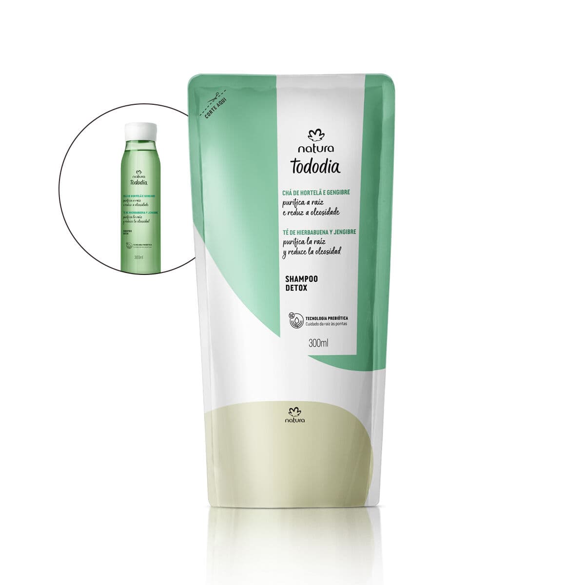 Refil Shampoo Tododia Detox Chá de Hortelã e Gengibre 300ml — foto 1